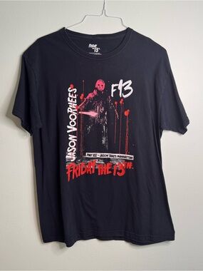 Friday the 13th Jason Voorhees Black Graphic Tee (L)